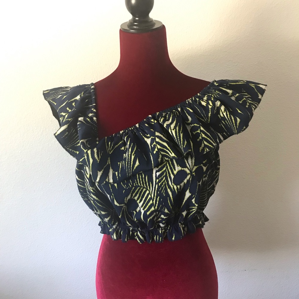 Zara L Crop Top Ruffles Off Shoulder - Picture 9 of 9